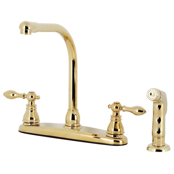 American Classic Centerset Kitchen Faucet W/Side Sprayer, Brass